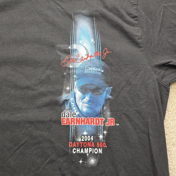 Vintage Dale Earnhardt Jr T Shirt Mens XL Black 2004 Dayton 500 Champion - Picture 6 of 10